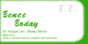 bence boday business card