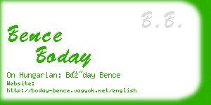 bence boday business card